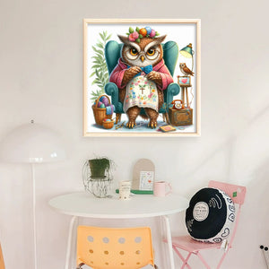 Embroidered owl-30*30CM  18CT Stamped Cross Stitch