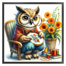 Load image into Gallery viewer, Embroidered owl-30*30CM  18CT Stamped Cross Stitch
