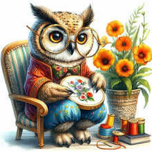 Load image into Gallery viewer, Embroidered owl-30*30CM  18CT Stamped Cross Stitch
