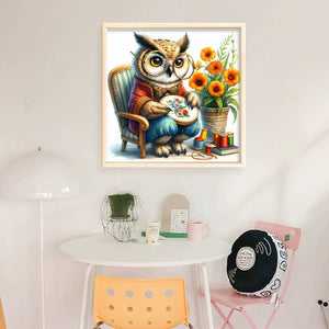 Embroidered owl-30*30CM  18CT Stamped Cross Stitch