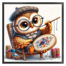 Load image into Gallery viewer, Embroidered owl-30*30CM  18CT Stamped Cross Stitch
