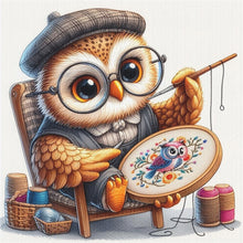 Load image into Gallery viewer, Embroidered owl-30*30CM  18CT Stamped Cross Stitch
