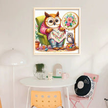Load image into Gallery viewer, Embroidered owl-30*30CM  18CT Stamped Cross Stitch
