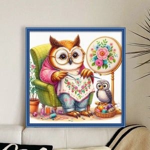 Embroidered owl-30*30CM  18CT Stamped Cross Stitch