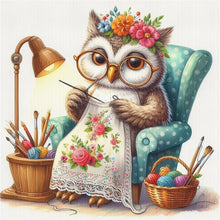 Load image into Gallery viewer, Embroidered owl-30*30CM  18CT Stamped Cross Stitch
