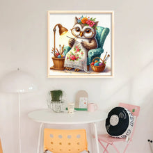 Load image into Gallery viewer, Embroidered owl-30*30CM  18CT Stamped Cross Stitch
