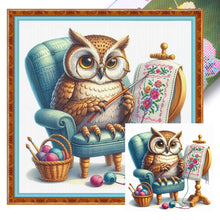 Load image into Gallery viewer, Embroidered owl-30*30CM  18CT Stamped Cross Stitch
