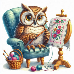 Embroidered owl-30*30CM  18CT Stamped Cross Stitch