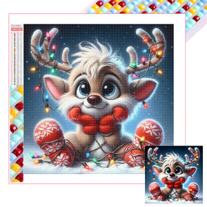Christmas Elk 30*30CM(Canvas) Full Square Drill Diamond Painting