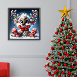 Christmas Elk 30*30CM(Canvas) Full Square Drill Diamond Painting