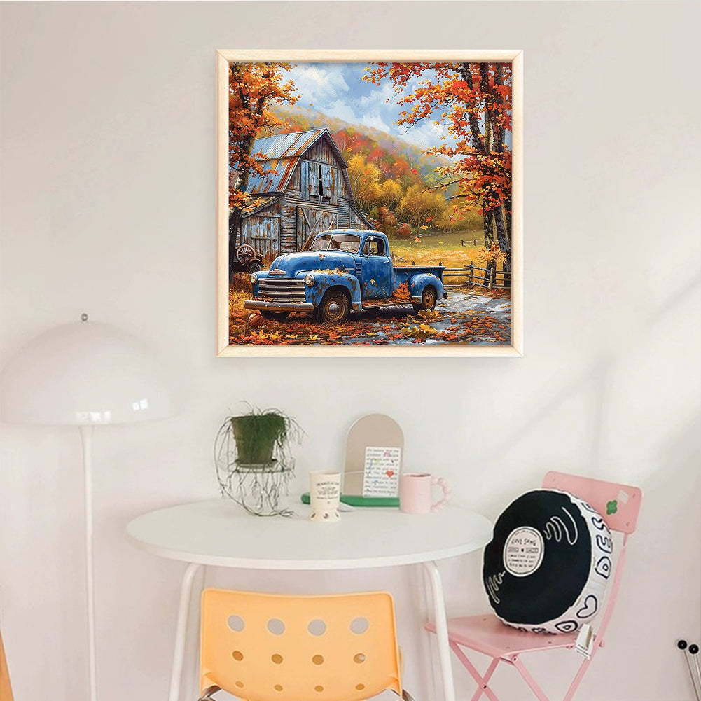 Farm Cabin And Truck - Full 11CT Counted Cross Stitch 45x45CM - Huacan