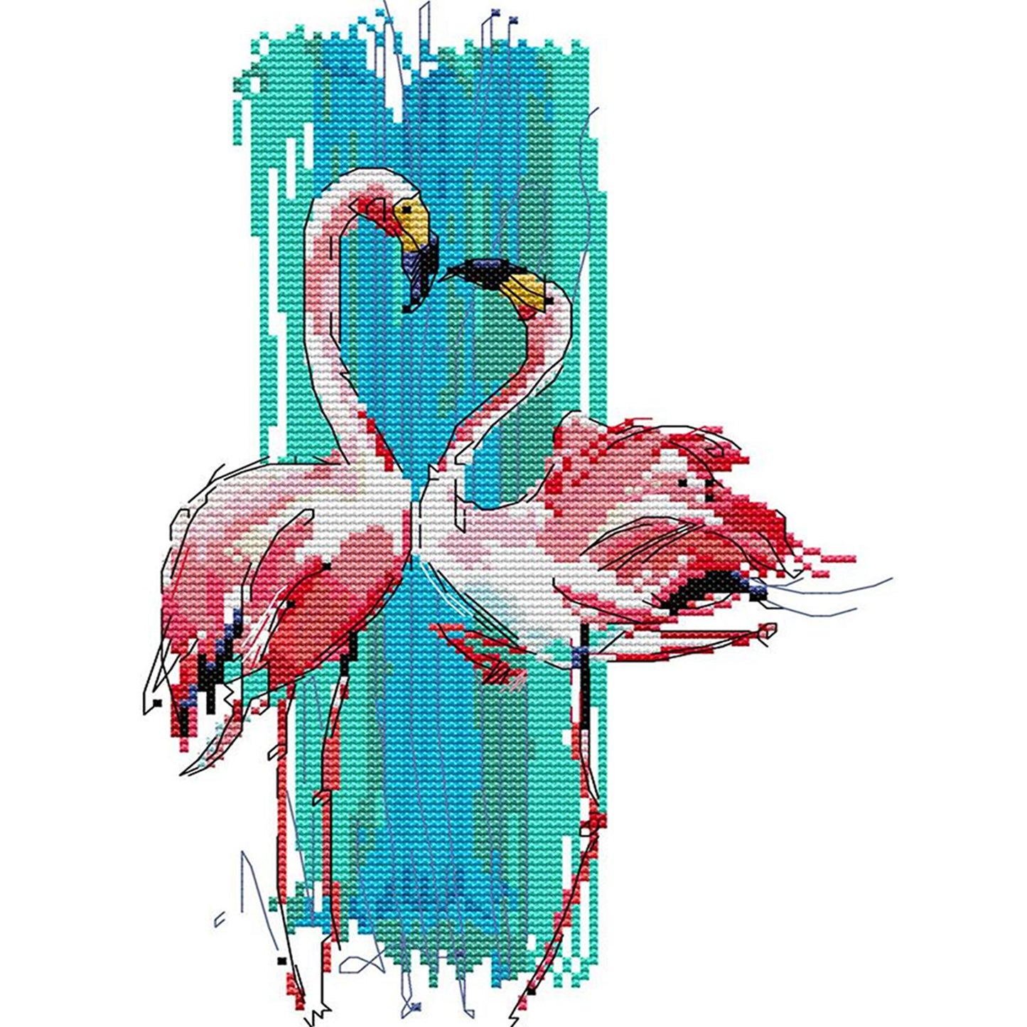 Flamingo Dance - Partial 14CT Counted Cross Stitch 25x33CM - Joy Sunday