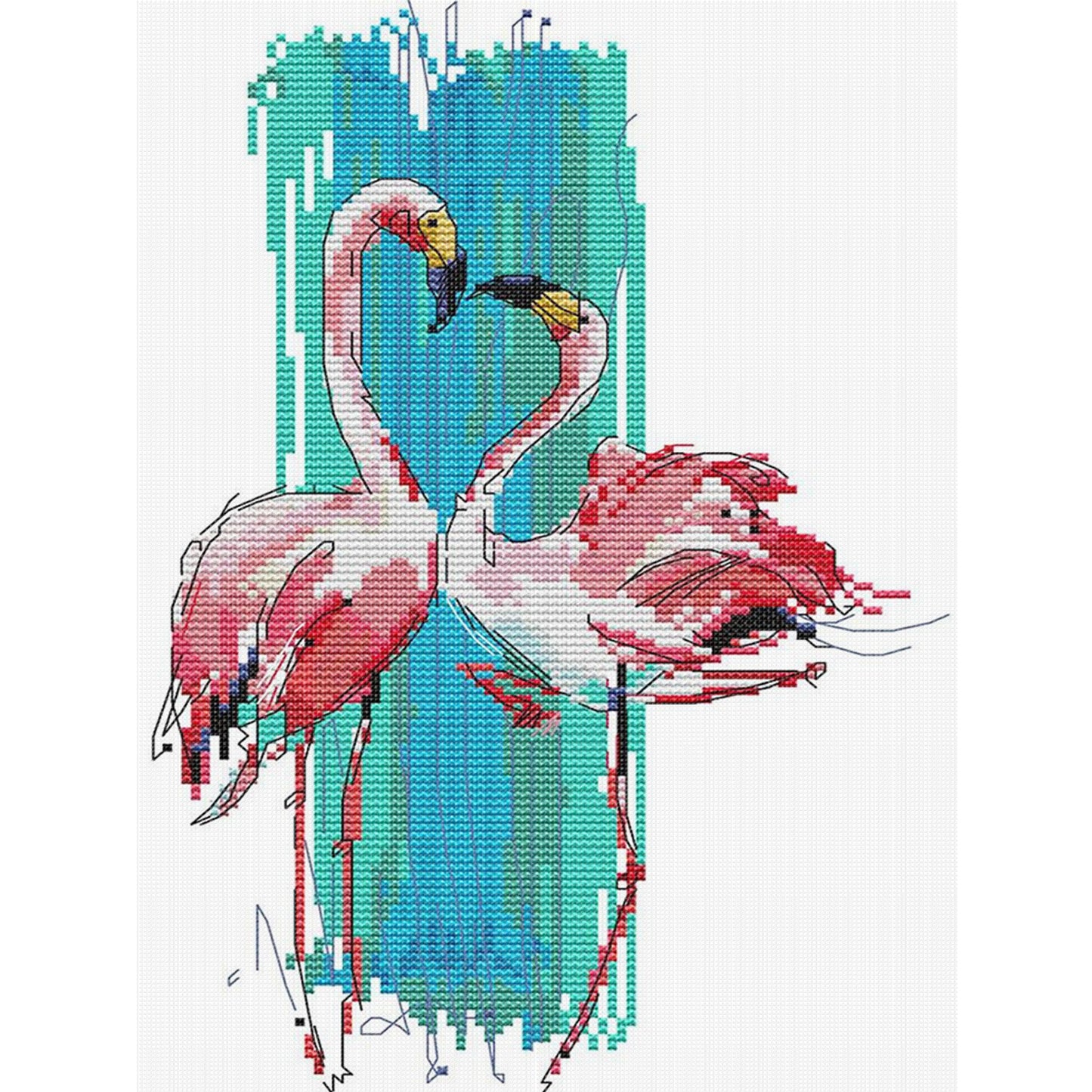 Flamingo Dance - Partial 14CT Counted Cross Stitch 25x33CM - Joy Sunday