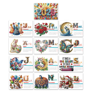 Diamond Painting Calendar DIY Calendar Desktop Ornament for Home Office Planning