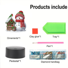 Load image into Gallery viewer, Acrylic Double Sided Xmas Snowman Decorative DIY 5D Diamond Lamp for Art Crafts
