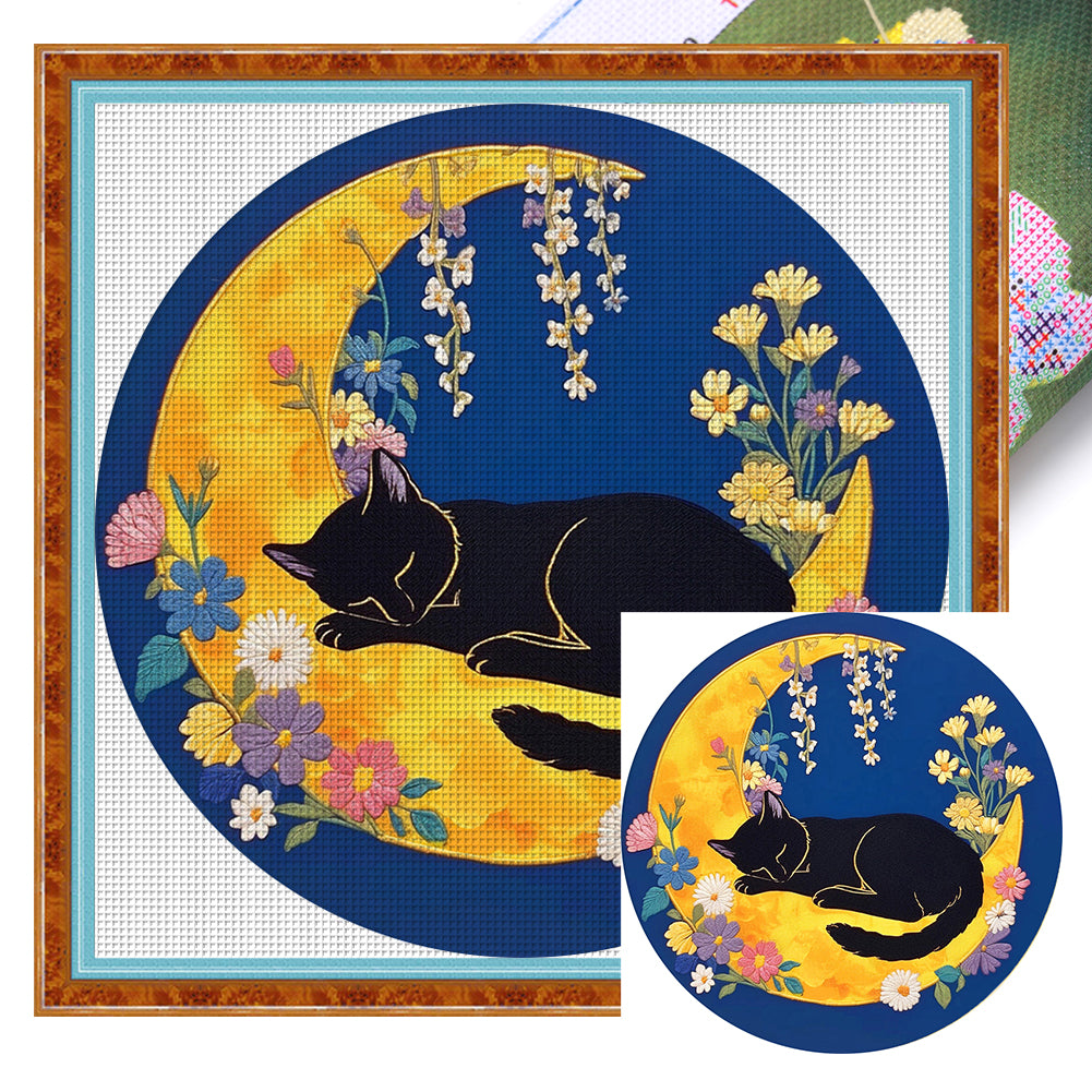 Sleeping Cat - 24*24CM 11CT Stamped Cross Stitch (Mona Lisa Brand)