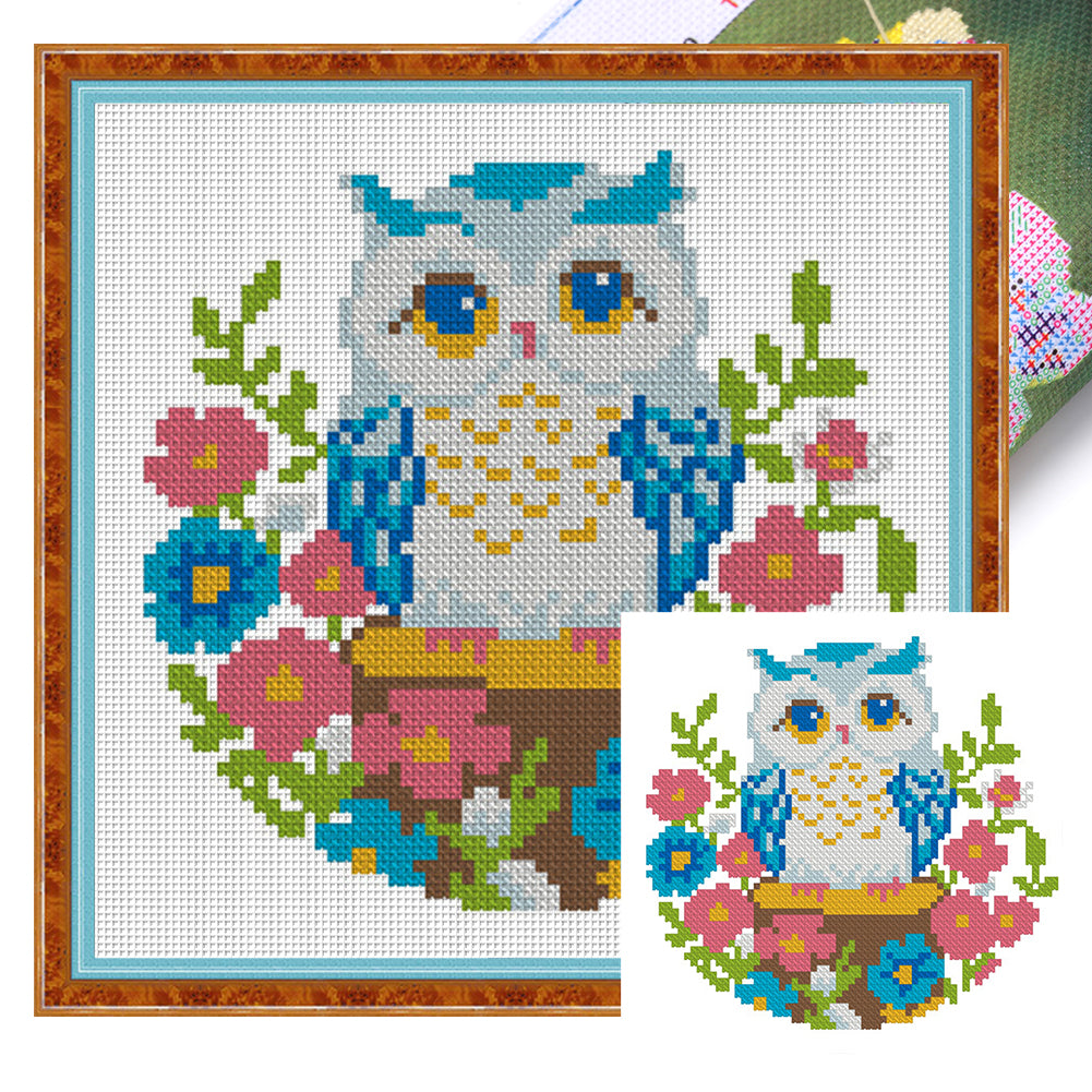 Cute Owl - 24*24CM 11CT Stamped Cross Stitch (Mona Lisa Brand)