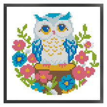 Load image into Gallery viewer, Cute Owl - 24*24CM 11CT Stamped Cross Stitch (Mona Lisa Brand)
