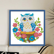 Load image into Gallery viewer, Cute Owl - 24*24CM 11CT Stamped Cross Stitch (Mona Lisa Brand)
