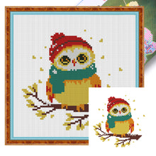 Load image into Gallery viewer, Owl With Scarf - 24*24CM 11CT Stamped Cross Stitch (Mona Lisa Brand)
