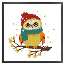 Load image into Gallery viewer, Owl With Scarf - 24*24CM 11CT Stamped Cross Stitch (Mona Lisa Brand)
