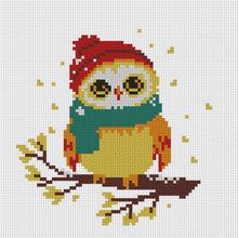 Load image into Gallery viewer, Owl With Scarf - 24*24CM 11CT Stamped Cross Stitch (Mona Lisa Brand)
