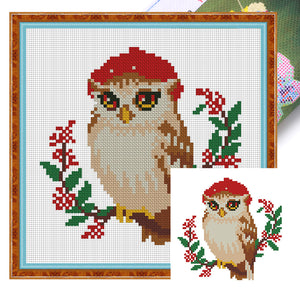 Owl - 24*24CM 11CT Stamped Cross Stitch (Mona Lisa Brand)