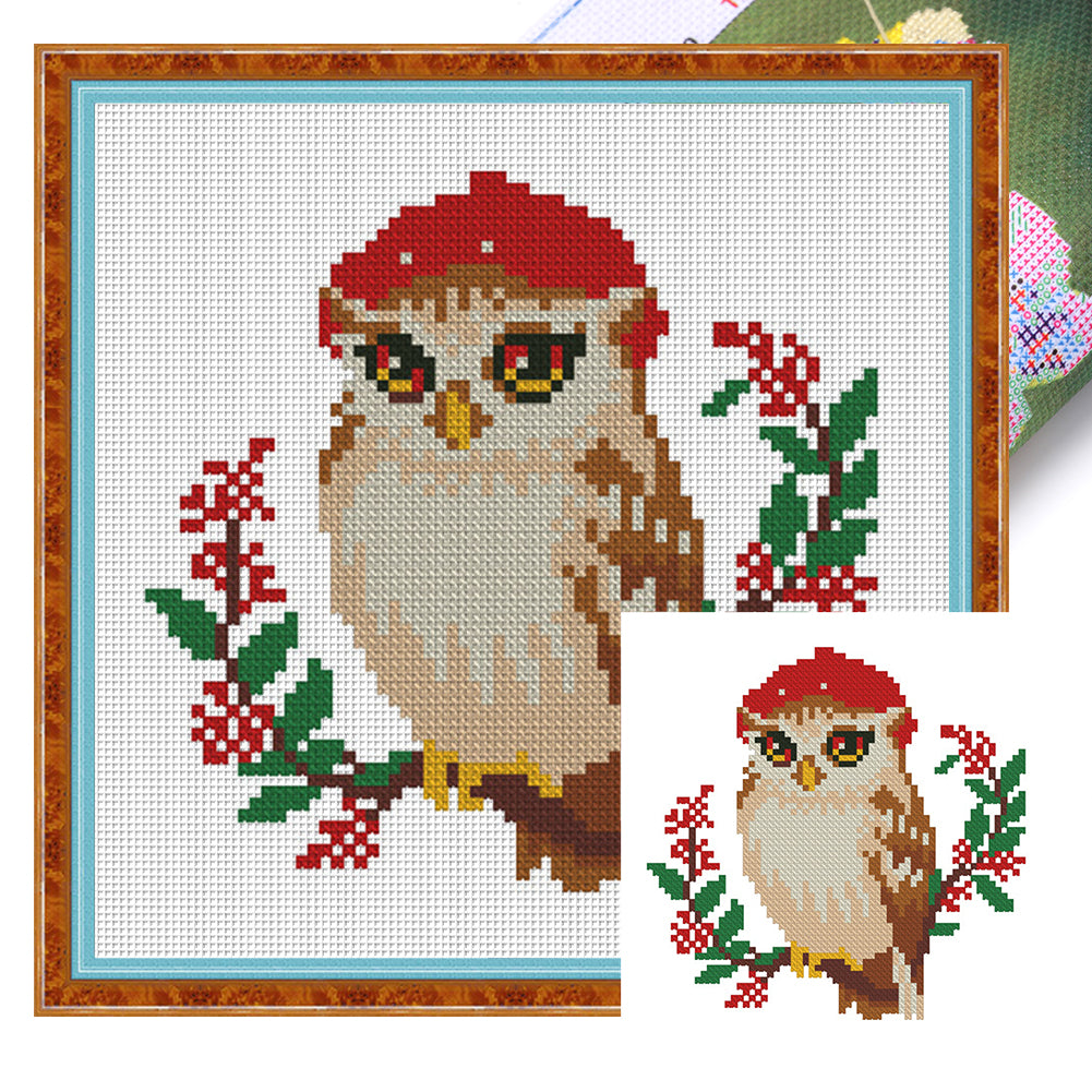 Owl - 24*24CM 11CT Stamped Cross Stitch (Mona Lisa Brand)