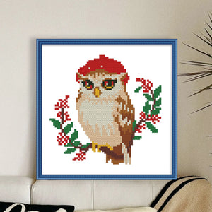 Owl - 24*24CM 11CT Stamped Cross Stitch (Mona Lisa Brand)