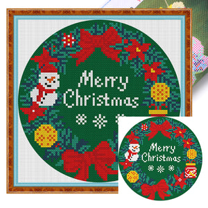 Merry Christmas Letters - 24*24CM 11CT Stamped Cross Stitch (Mona Lisa Brand)