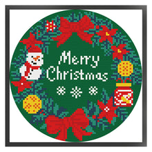Load image into Gallery viewer, Merry Christmas Letters - 24*24CM 11CT Stamped Cross Stitch (Mona Lisa Brand)
