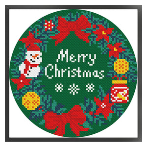 Merry Christmas Letters - 24*24CM 11CT Stamped Cross Stitch (Mona Lisa Brand)
