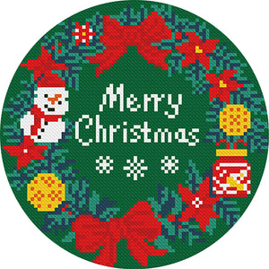 Merry Christmas Letters - 24*24CM 11CT Stamped Cross Stitch (Mona Lisa Brand)