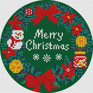 Merry Christmas Letters - 24*24CM 11CT Stamped Cross Stitch (Mona Lisa Brand)