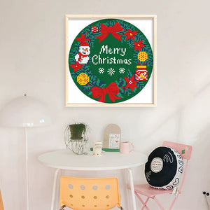 Merry Christmas Letters - 24*24CM 11CT Stamped Cross Stitch (Mona Lisa Brand)