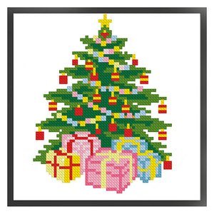 Christmas Tree Bells - 24*24CM 11CT Stamped Cross Stitch (Mona Lisa Brand)