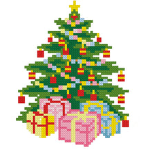 Load image into Gallery viewer, Christmas Tree Bells - 24*24CM 11CT Stamped Cross Stitch (Mona Lisa Brand)
