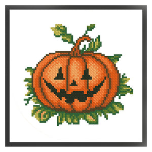 Halloween Pumpkin - 24*24CM 11CT Stamped Cross Stitch (Mona Lisa Brand)