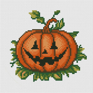 Halloween Pumpkin - 24*24CM 11CT Stamped Cross Stitch (Mona Lisa Brand)