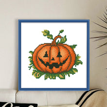 Load image into Gallery viewer, Halloween Pumpkin - 24*24CM 11CT Stamped Cross Stitch (Mona Lisa Brand)
