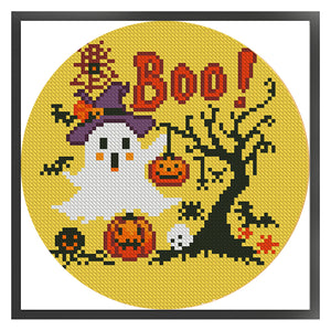 Halloween Ghost - 24*24CM 11CT Stamped Cross Stitch (Mona Lisa Brand)