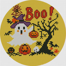 Load image into Gallery viewer, Halloween Ghost - 24*24CM 11CT Stamped Cross Stitch (Mona Lisa Brand)
