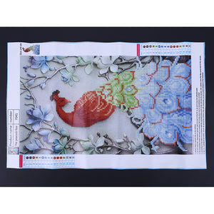 Peacock 45*28 CM(Canvas) Round Drill Diamond Painting