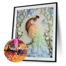 Load image into Gallery viewer, Peacock 45*28 CM(Canvas) Round Drill Diamond Painting
