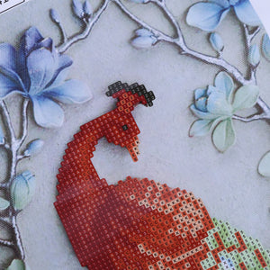 Peacock 45*28 CM(Canvas) Round Drill Diamond Painting