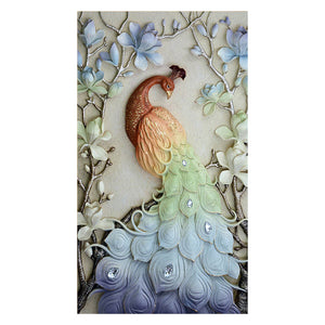 Peacock 45*28 CM(Canvas) Round Drill Diamond Painting