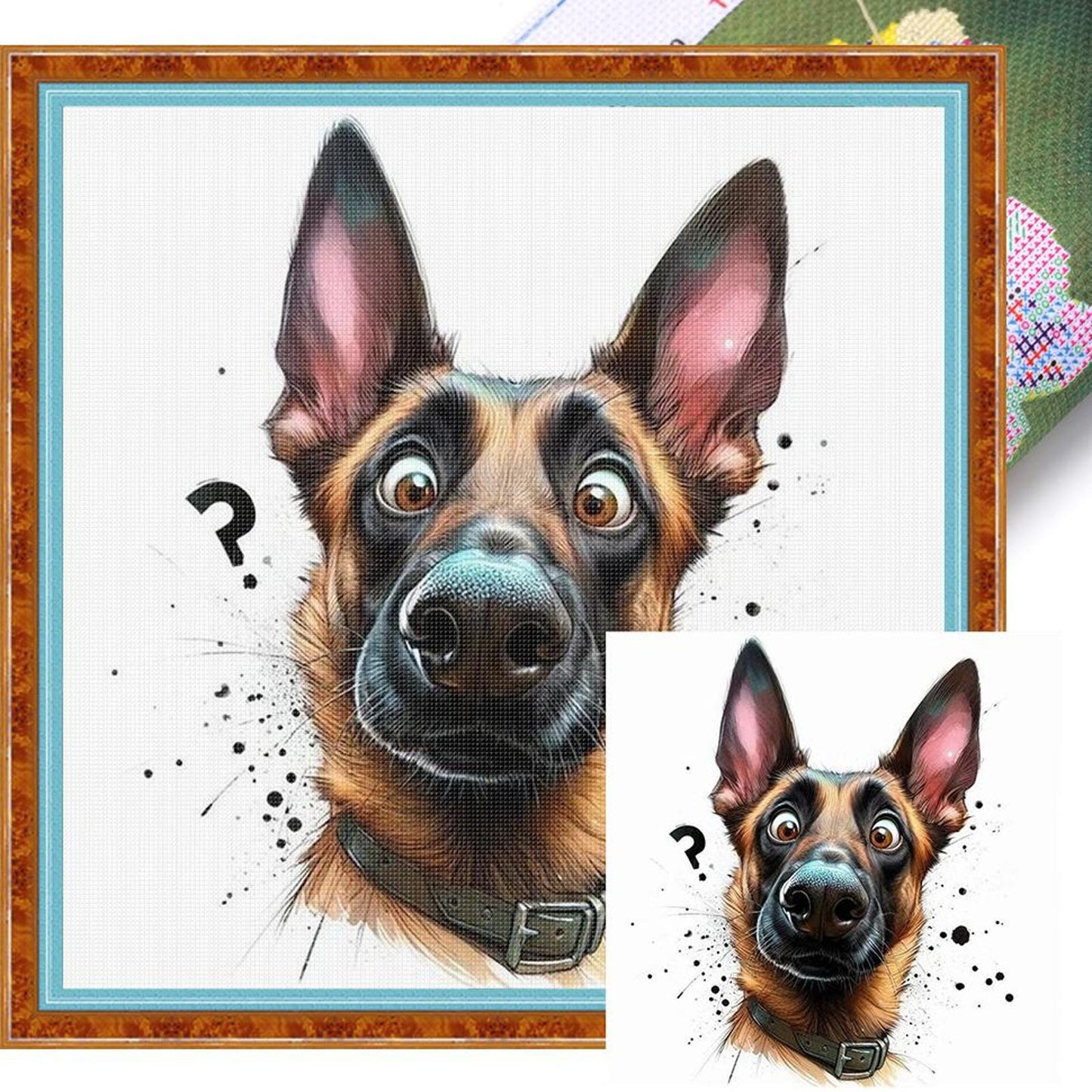 Dog - Full 18CT Stamped Cross Stitch 20x20CM - Huacan