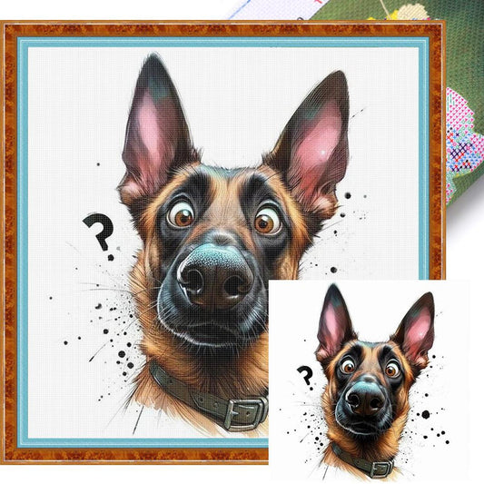 Dog - Full 18CT Stamped Cross Stitch 20x20CM - Huacan