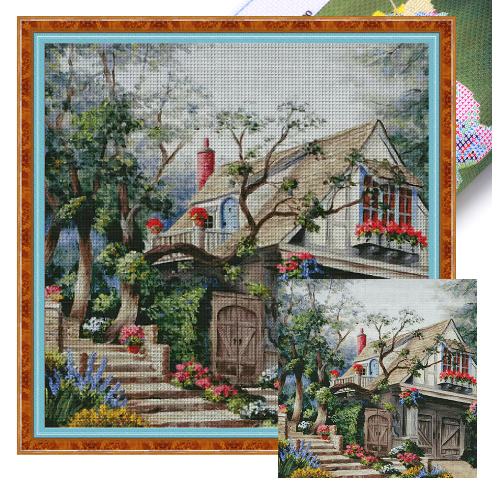Dream Home - 75*75CM 14CT Stamped Cross Stitch (Fairy Brand)