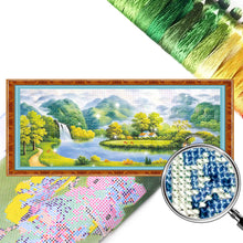 Load image into Gallery viewer, Mountain And Stream - 150*66CM 11CT Stamped Cross Stitch (Mona Lisa Brand Silk)
